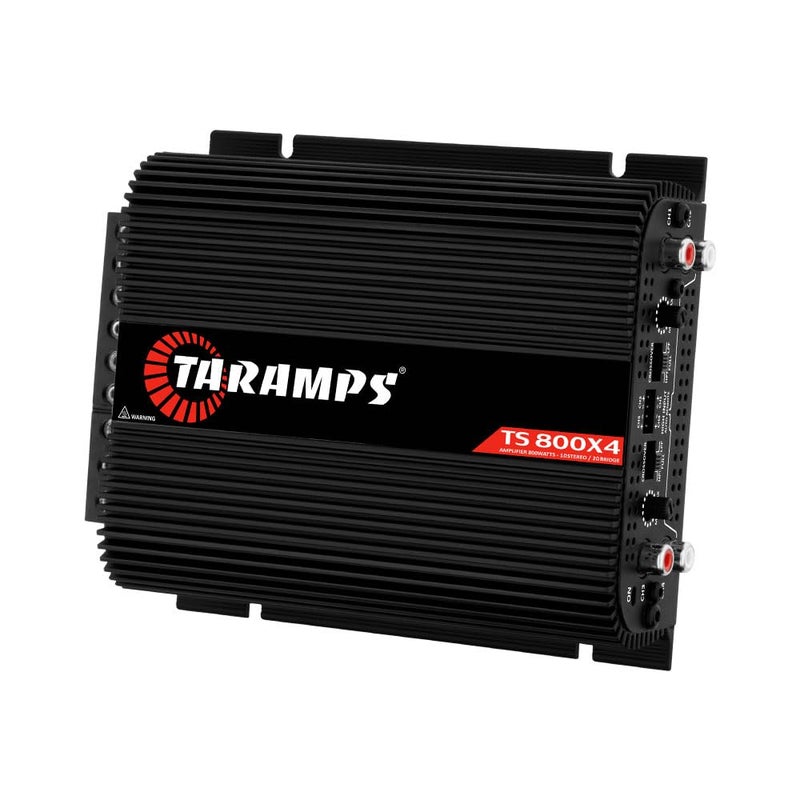 Taramp's مضخم صوت ستيريو متعدد القنوات TS 800x4 2 أوم باللون الأسود 800 واط RMS، 4 قنوات، نطاق كامل، صوت السيارة الرقمي، قناتين موصولتين، تقاطع عالي/منخفض، مع مدخل RCA ومدخل مستوى عالٍ تلقائي - Image 4